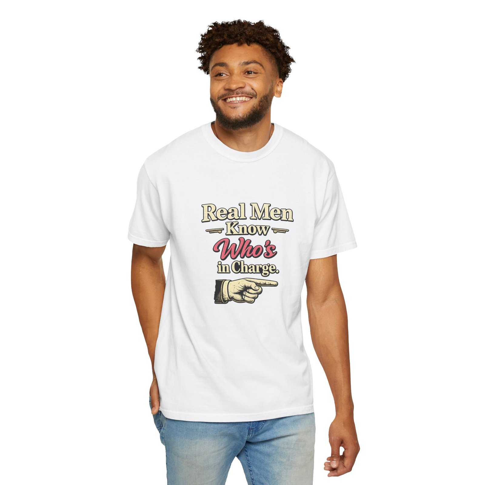 Real Men Know shirt folded gray